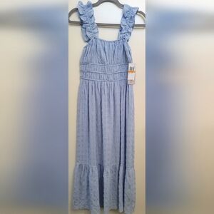 Kingston Grey Midi Ruffled Juniors Dress Size Small